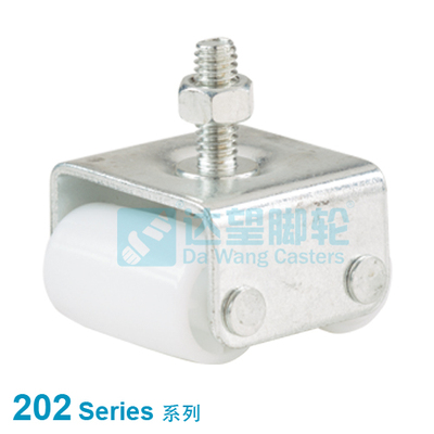 DW 202 Series 0.87"(22mm) White PP Twin Wheel Threaded Stem Rigid Refrigerator Caster
