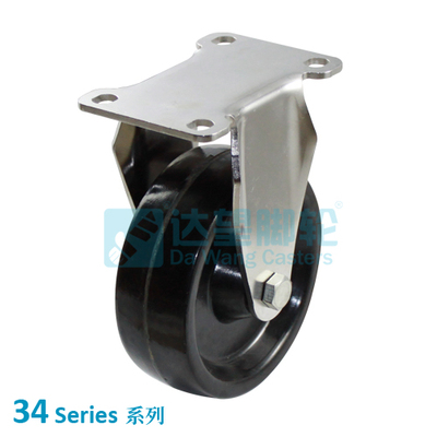 DW 34 Series 4"(100mm) Phenolic Wheel Stainless Steel Heat Resistance Top Plate Rigid Caster