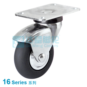 DW16系列 3"(76mm) 超軟圓胎面氯丁橡膠輪 平底活動腳輪