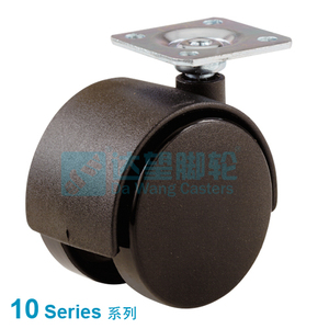 DW10系列 2"(50mm) 黑色尼龙轮 平底活动脚轮 